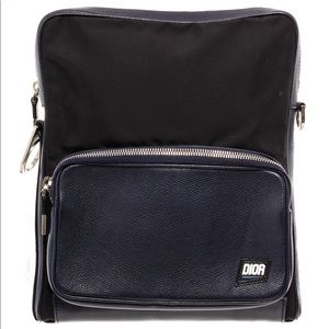 Dior Homme Black Blue Zipper Logo Messengers Crossbody Bag
